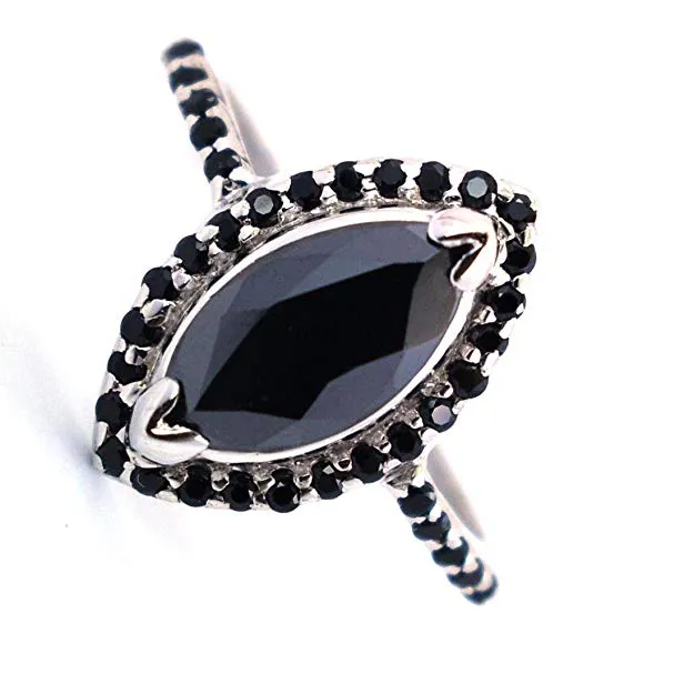 1.70 Ct Certified Marquise Shape Black Diamond with Black Accents, Gorgeous Look & Latest Collection