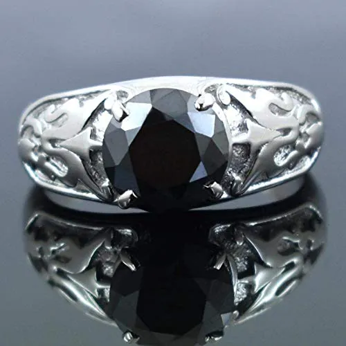 2.50 Ct Certified Black Diamond 925 Sterling Silver Designer Ring For Gift, Amazing Collection & Great Shine
