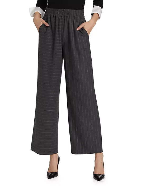 Alice   Olivia - Benny Baggy Pull Up Pant - Charcoal/White