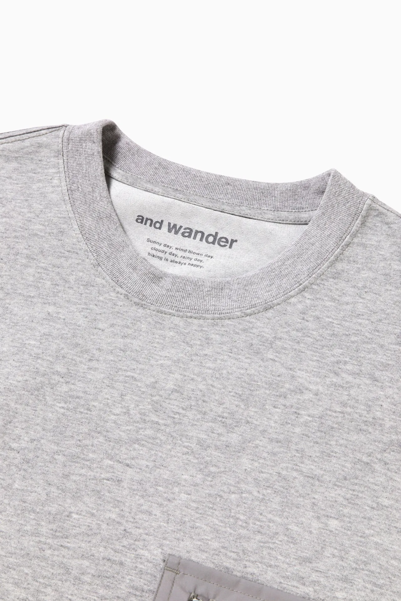 and wander - Pocket Tee - Grey