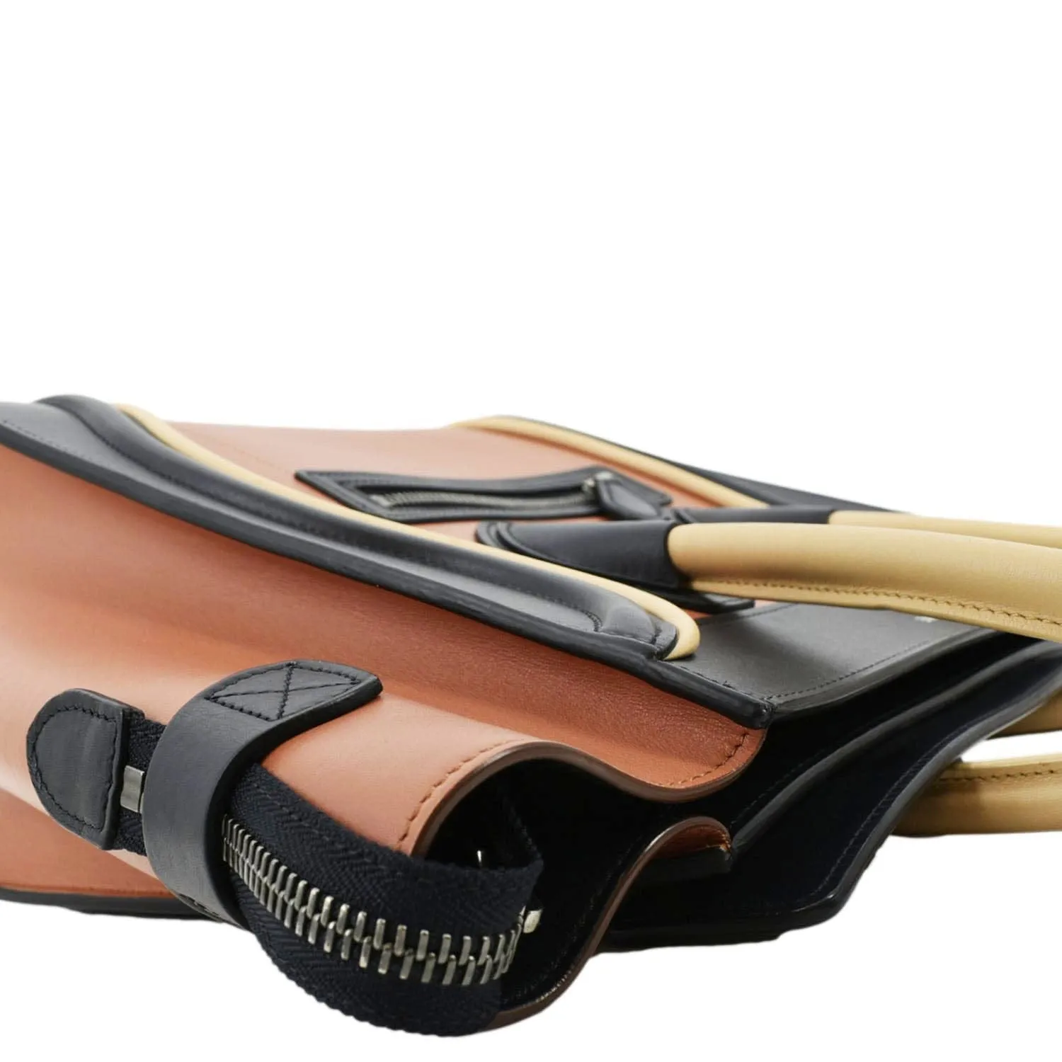 CELINE Luggage Leather Tote Bag Bicolor