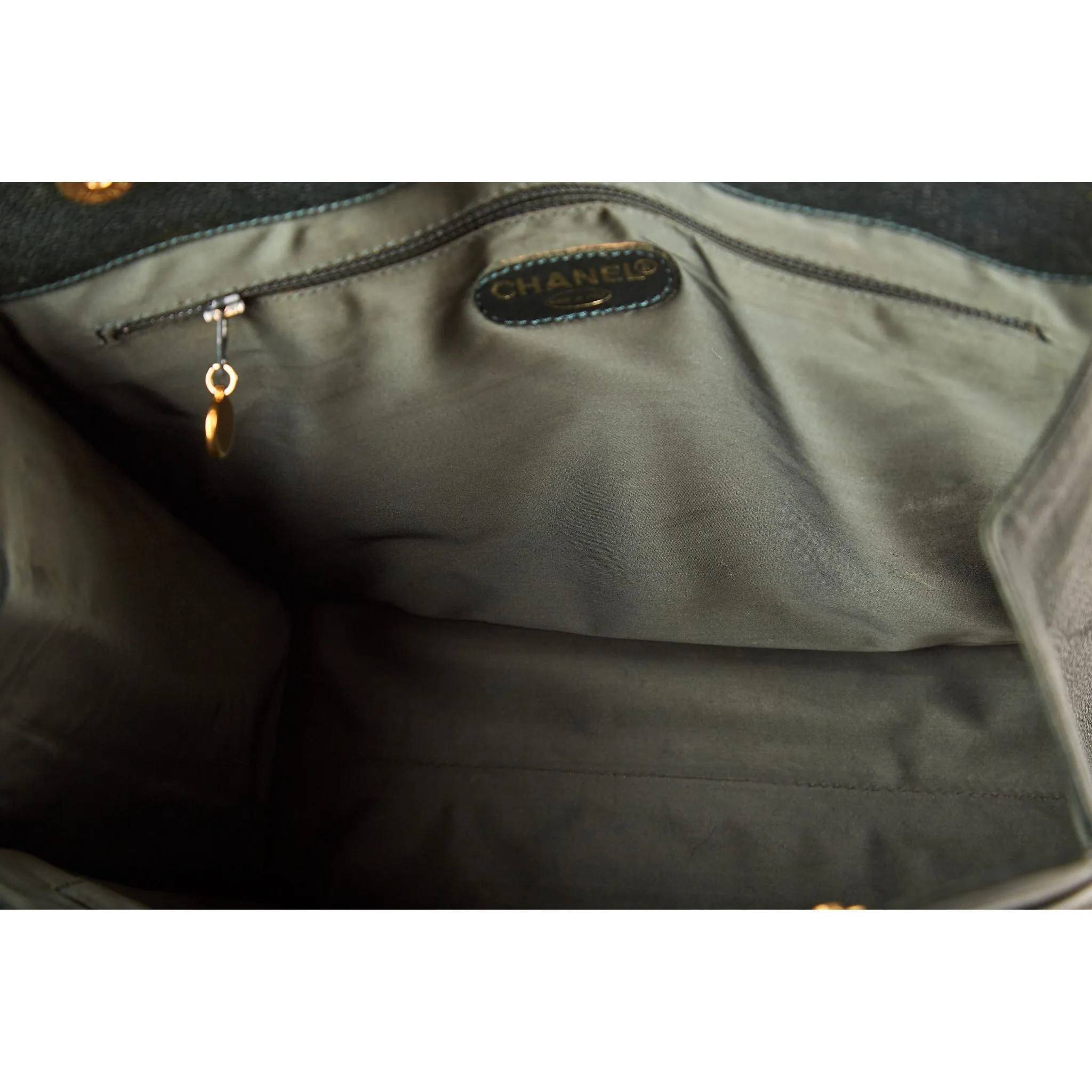 Chanel Forest Green Caviar Chain Shoulder Bag