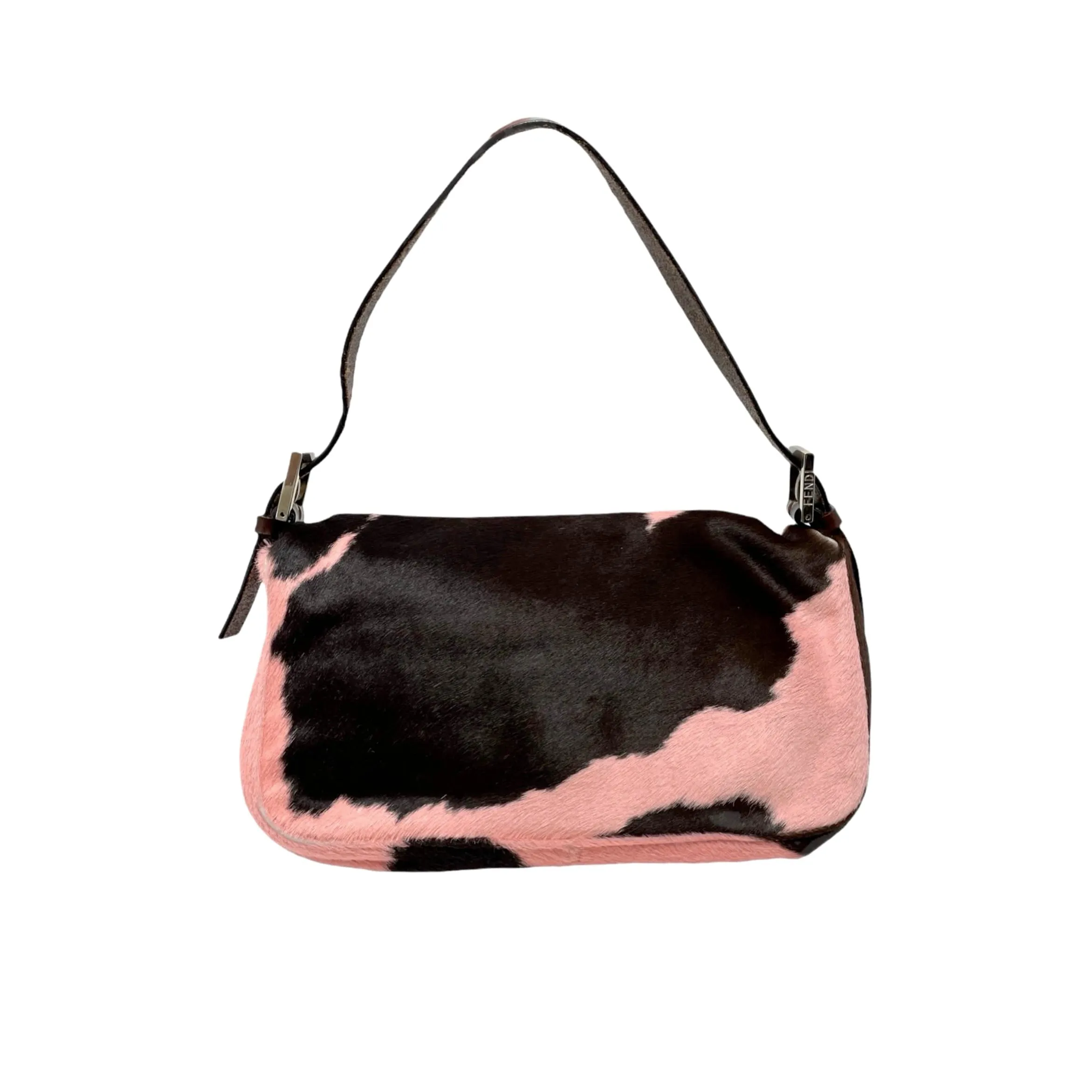 Fendi Pink Cow Print Baguette