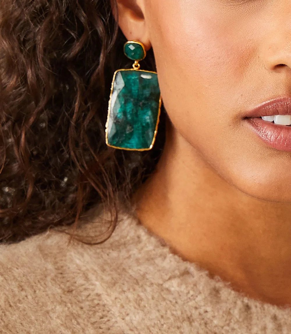 Gemstone Statement Earrings