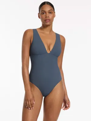Jetset Plunge One Piece In Steel Blue