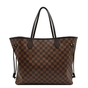 LOUIS VUITTON Neverfull GM Damier Ebene Tote Shoulder Bag Brown