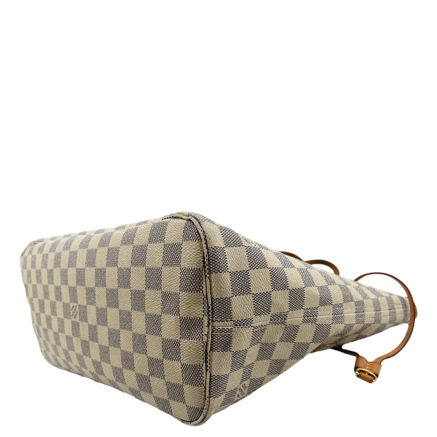 LOUIS VUITTON Neverfull MM Damier Azur Shoulder Bag White