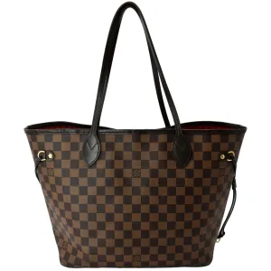LOUIS VUITTON Neverfull MM Damier Ebene Tote Bag Brown