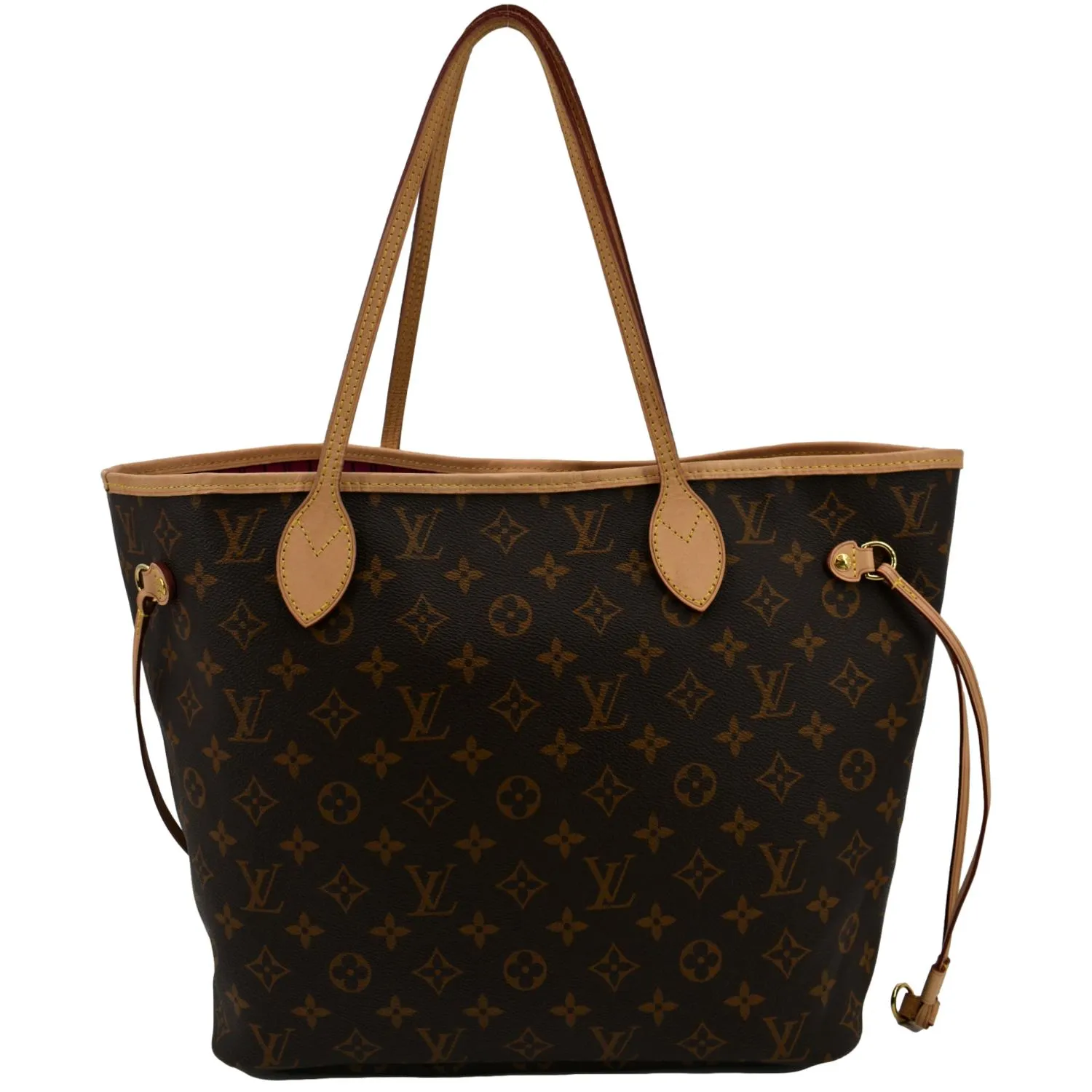 LOUIS VUITTON Neverfull MM Monogram Canvas Tote Bag Brown