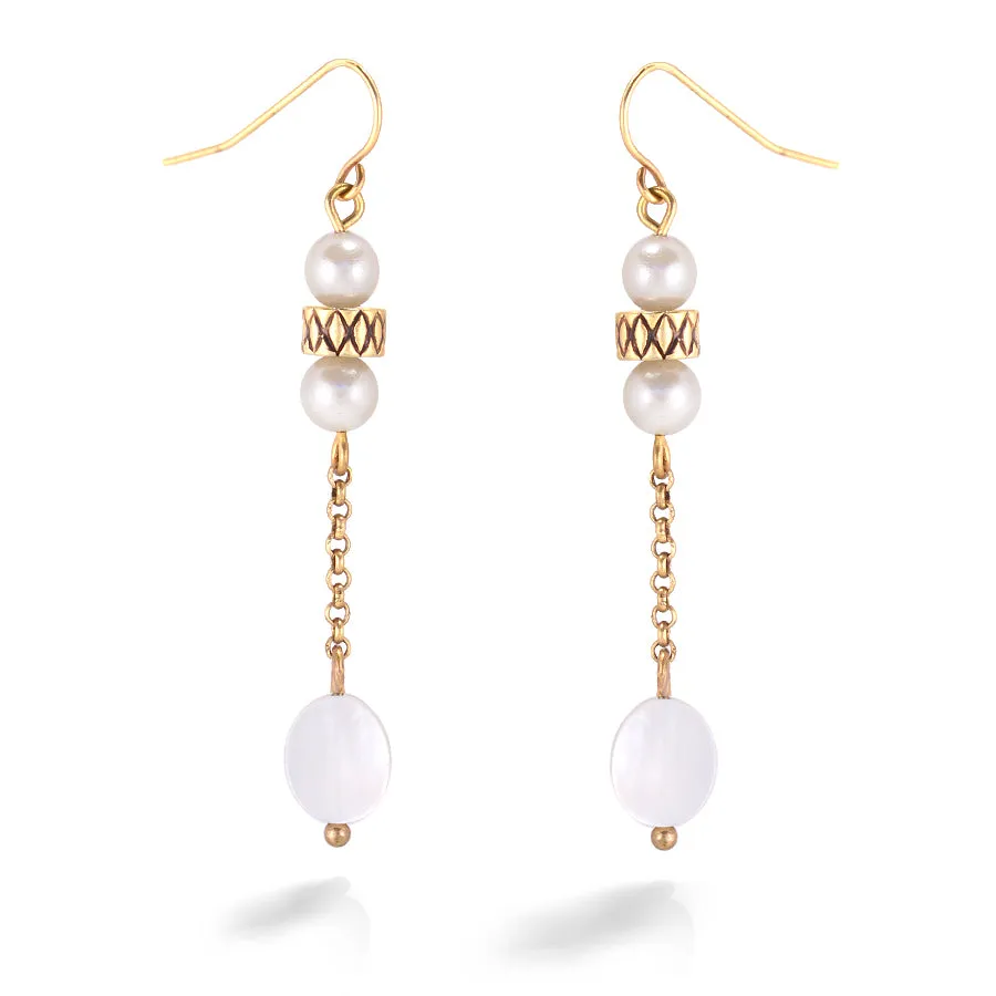 MULTI COLOR GRAY AND WHITE EARRINGS  #SE30763_WHIT-GREY (BE16)