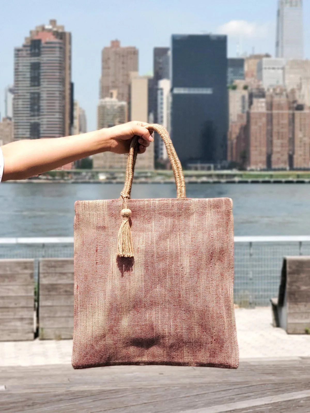 Nadi Jute Tote Bag - Red