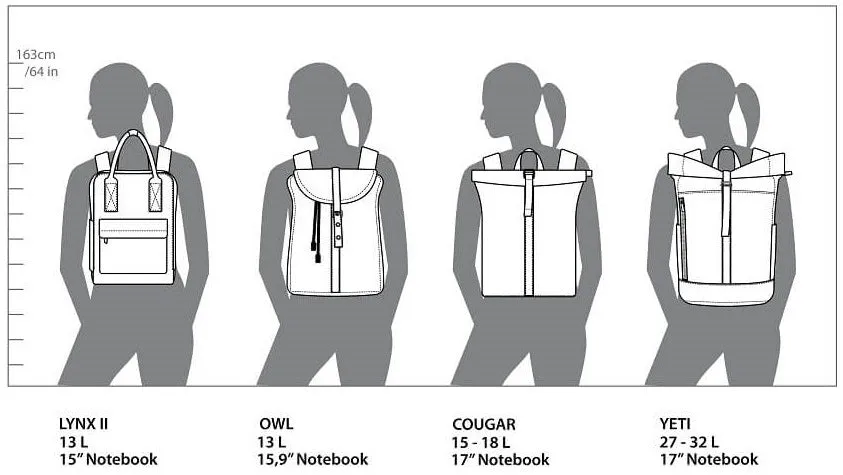 PAPERO Rucksack aus Papier LYNX II 12 L waschbar, leicht, reißfest, wasserfest, vegan, nachhaltig