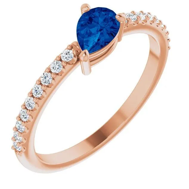 Pear Gemstone 1/2 Eternity Lab-Grown Diamond Accent Ring