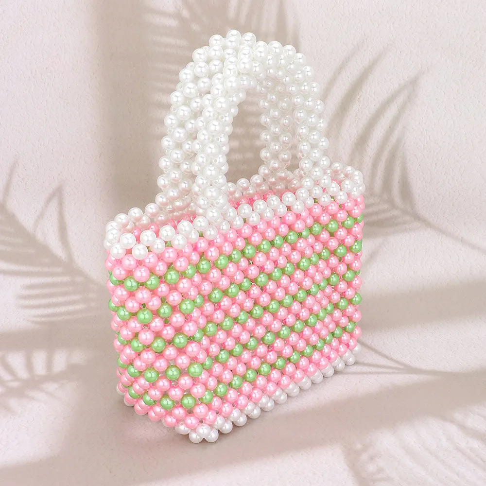Pearl ⚪️ Pink 💕💚 Green" Tote Bag