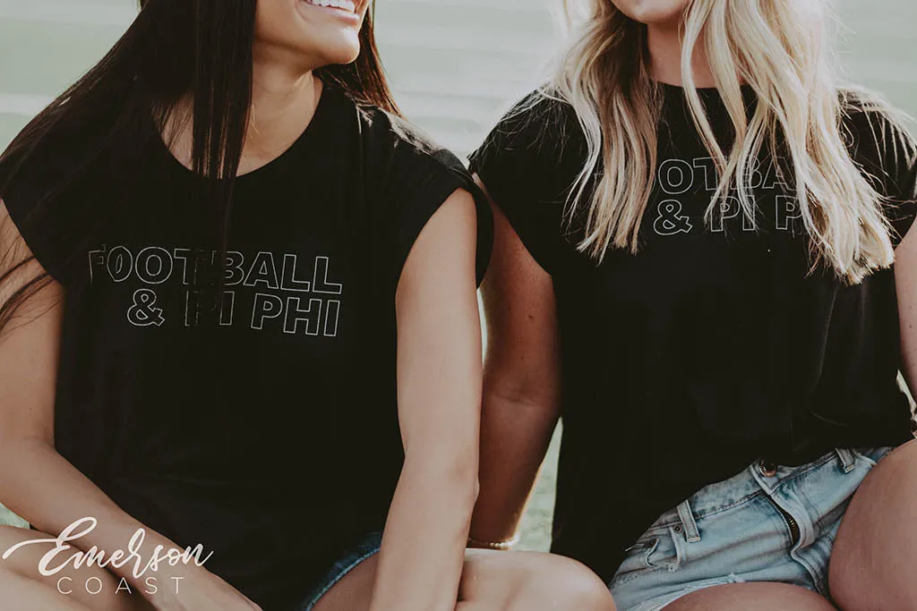 Pi Phi & Football Simple Tee