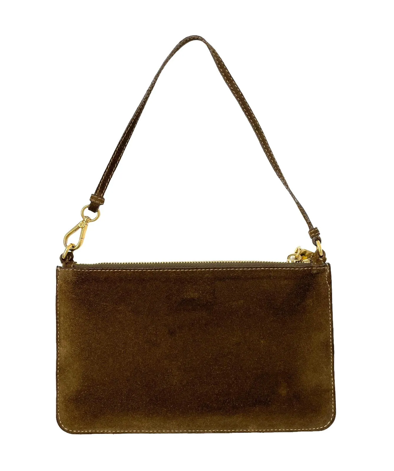 Prada Brown Suede Mini Shoulder Bag