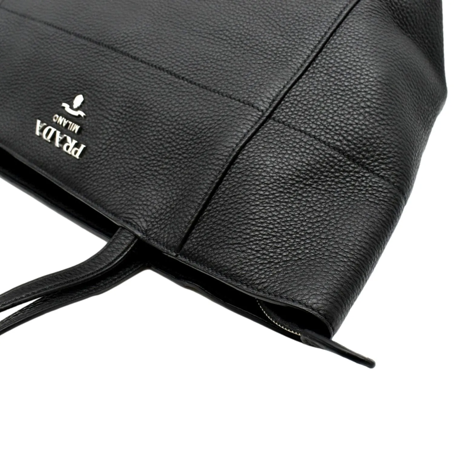 PRADA Leather Tote Bag Black