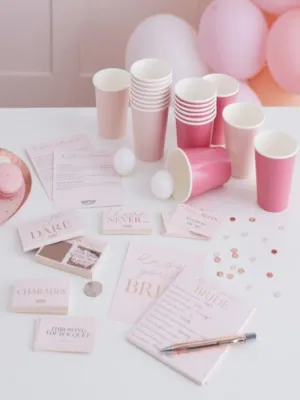 Rose Gold Foiled Hen Party Games Hamper