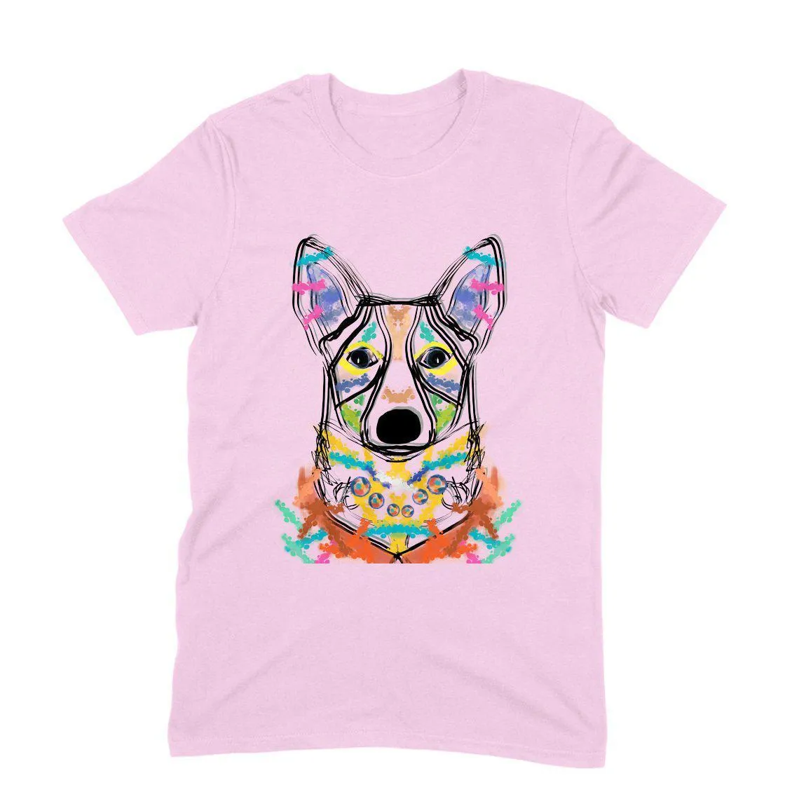 Round Neck T-Shirt (Men) - Happy Corgi (11 Colours)