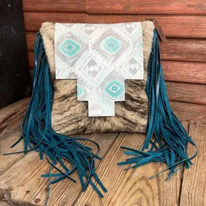 Shania - Brindle w/ Turquoise Sand Aztec Flap