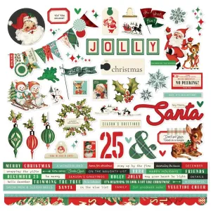 Simple Stories 12x12  Cardstock  Stickers  [Collection] - Simple Vintage Holly Jolly