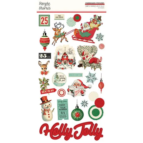 Simple Stories - Holly Jolly - 6x12 Chipboard Stickers