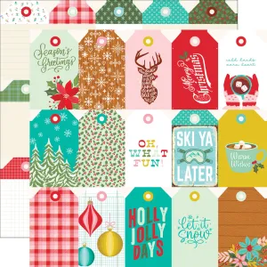 Simple Stories - Snow Pine Lodge - 12x12 Single Sheet - Tags Elements