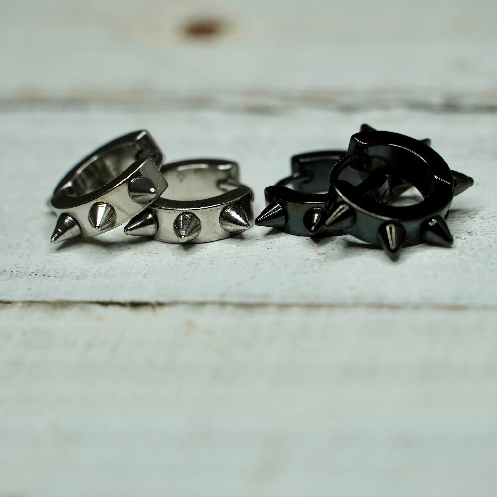 Stainless Steel Spike Earrings in Hoop or Stud 200-22 | Erika Williner Designs