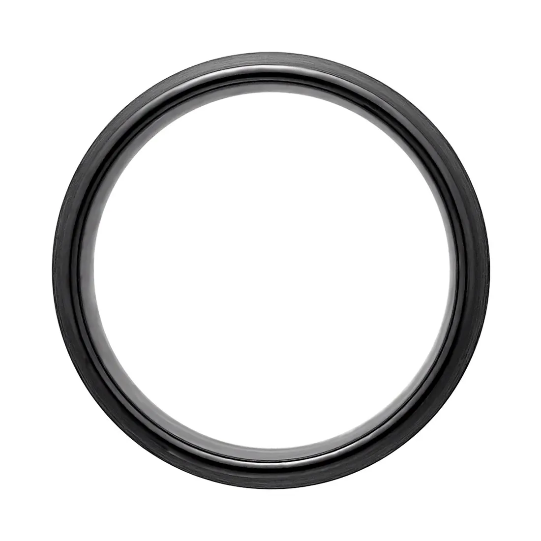Stanton Made for Men 8mm Black Tungsten Polished Edges Ring