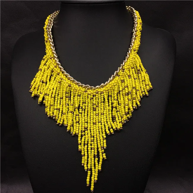 Statement Handwoven Tassel Choker
