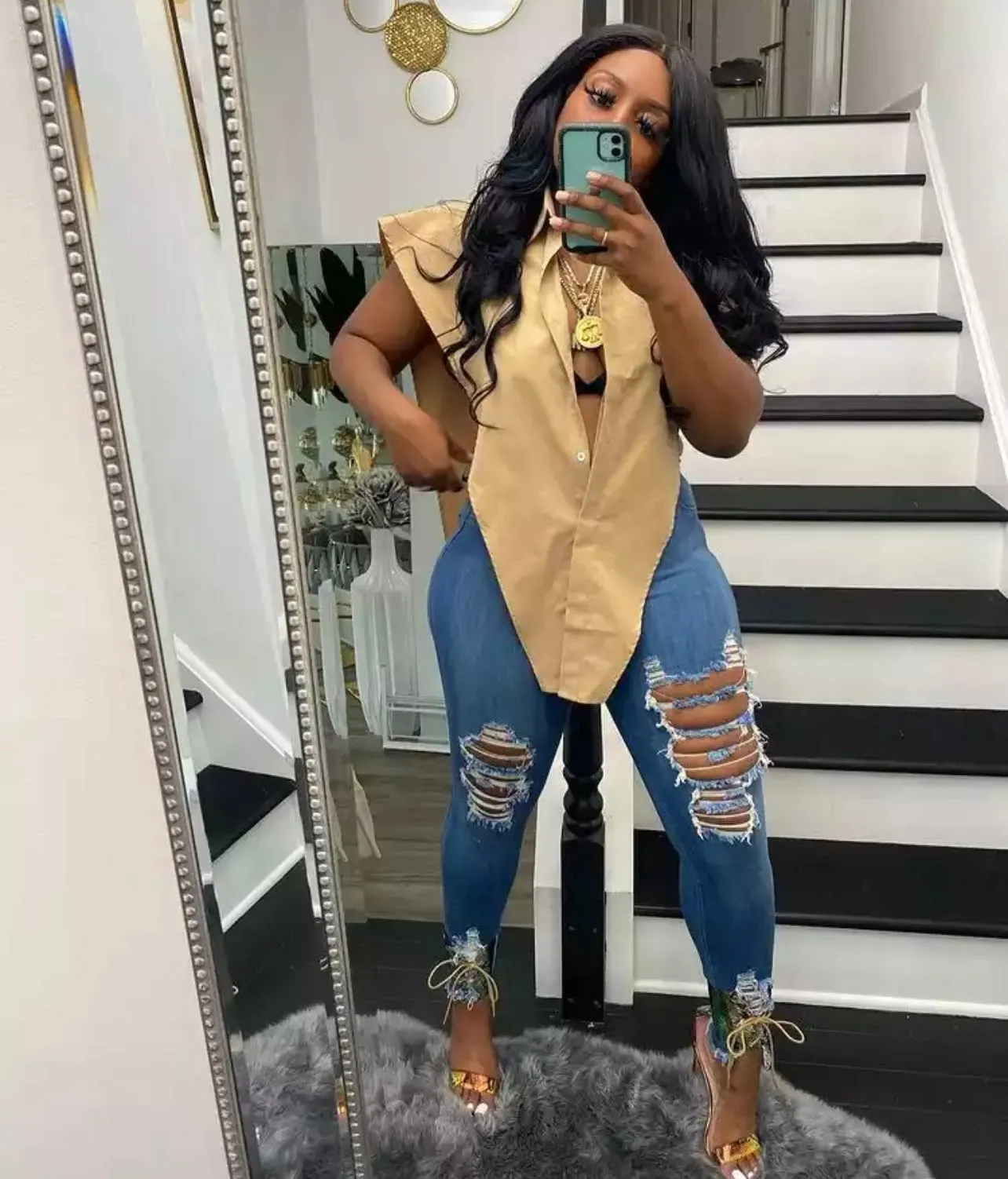Statement Sleeveless Top
