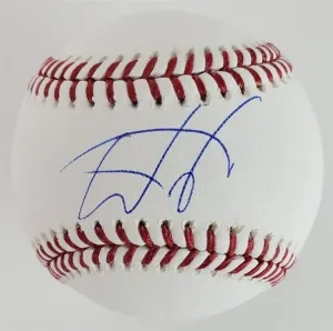 Wander Franco Signed OMLB Rawlings Baseball (JSA) Tampa Bay Rays 2021 Rookie SS