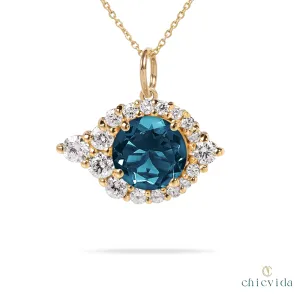 Wander London Blue Topaz Pendant