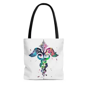 Watercolor Caduceus Tote Bag