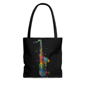 Watercolor Saxophone Tote Bag